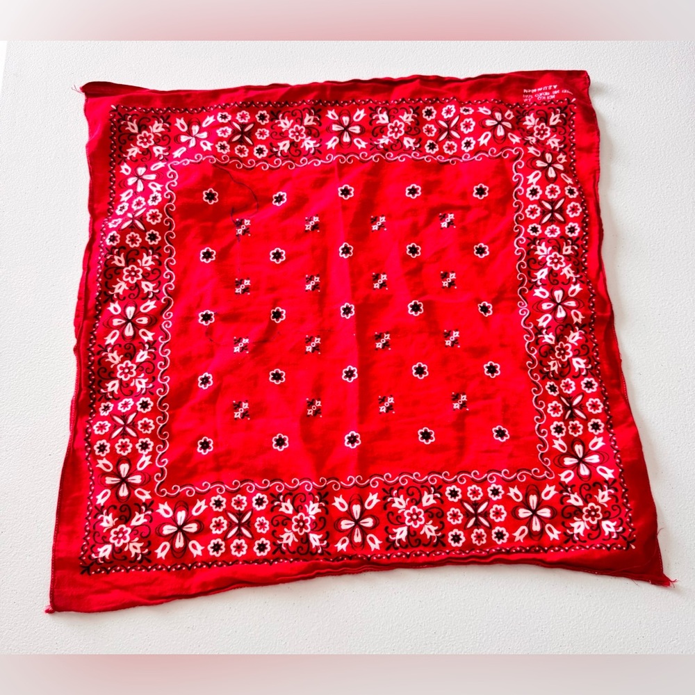 Classic Red Bandana Scarf